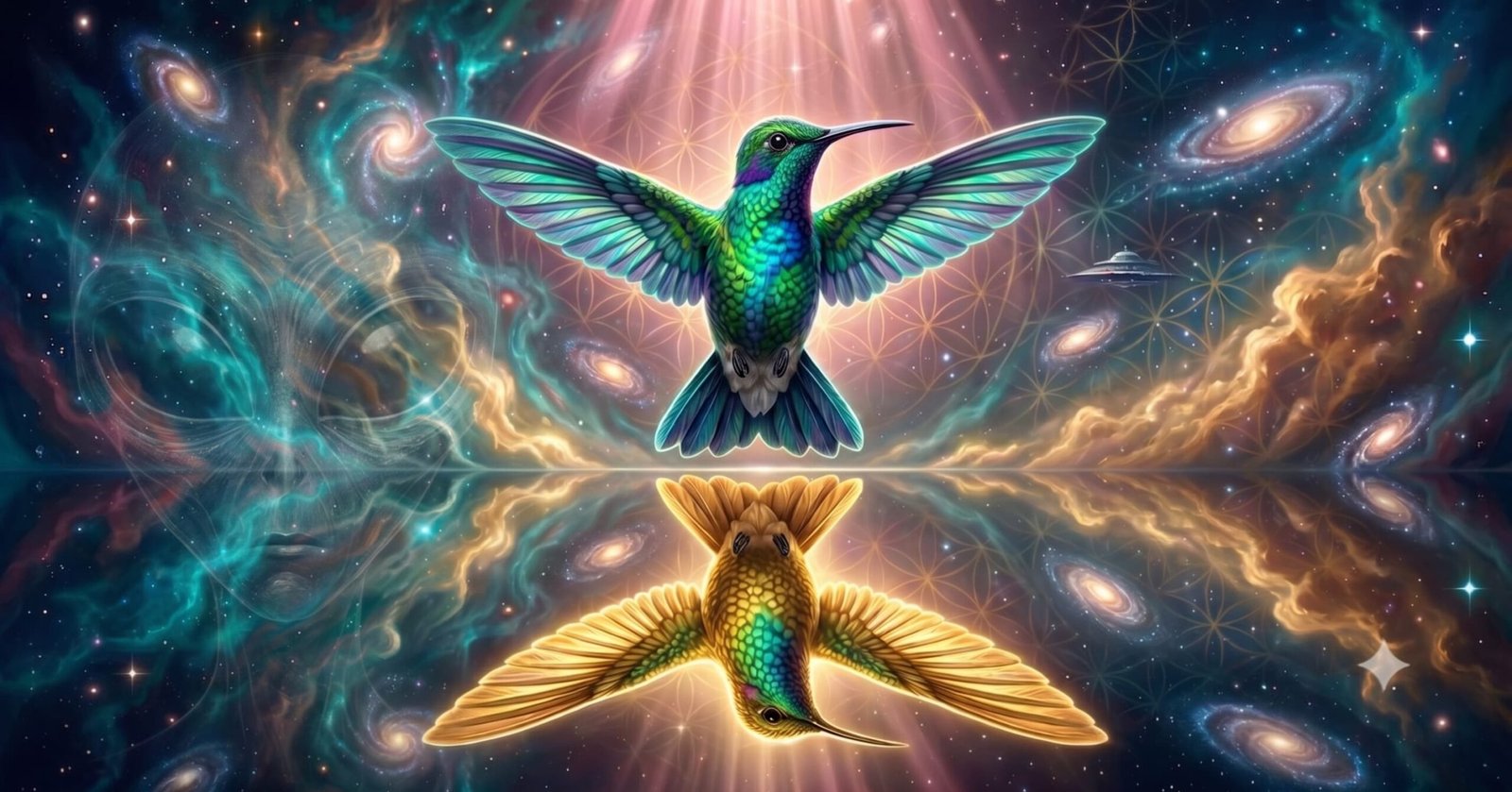 família cósmica espiritualidade — beija-flor no cosmos consciência cósmica