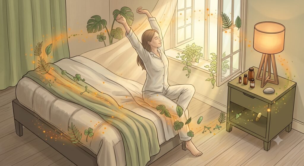 Ilustração de energia matinal representando magnésio dimalato e disposição física