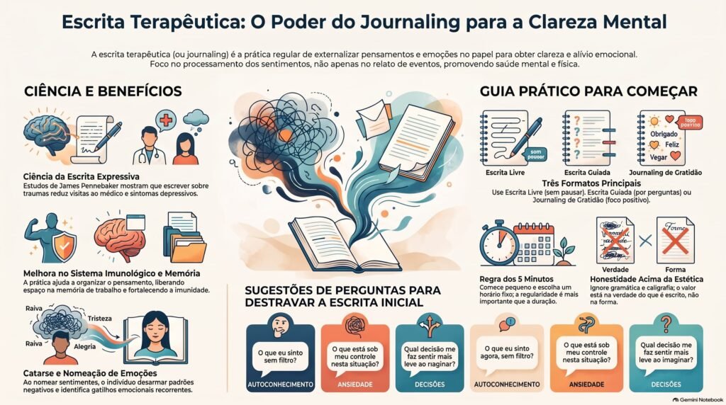 escrita terapêutica: o pode do journaling